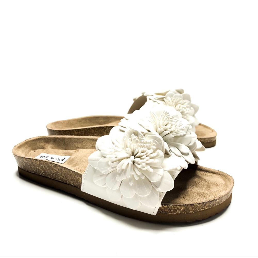 NEW Not Rated Floral White Slide Sandals